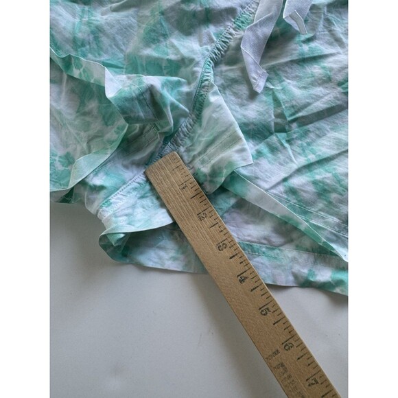 J.Crew COTTON SLEEP Tie Dye SHORTS Aqua Green 100% Cotton Drawstring  Lounge L - Picture 8 of 9